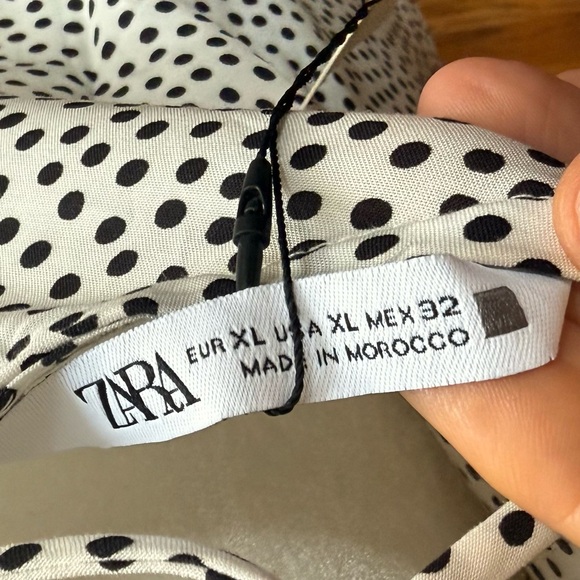 Zara strappy back cowl neck polka dot maxi slip dress NWT - Picture 6 of 8